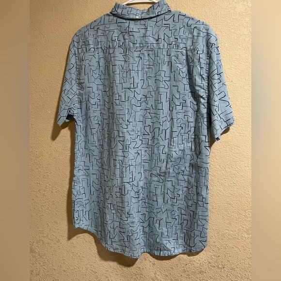 Onia Blue Jack Short Sleeve Button up Shirt Mens Medium NEW - Picture 6 of 7